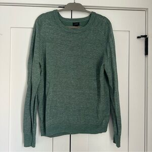 J Crew Green Sweater, Linen and Cotton, Large